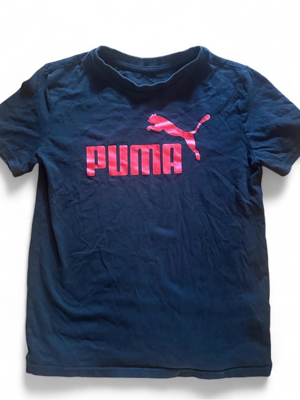 Puma Navy Tee with red Logo for Kids